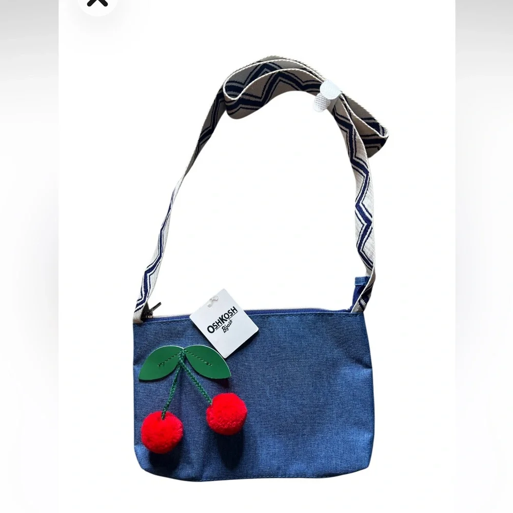 NWT‎ OshKosh B’gosh Denim Cherry Purse Girls Crossbody Bag Blue